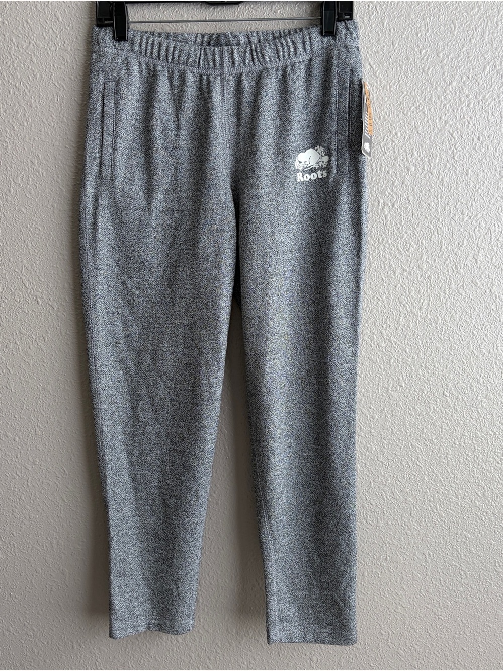 NEW Roots Gray Easy Ankle Sweatpants Organic Cotton Salt & Pepper - NWT